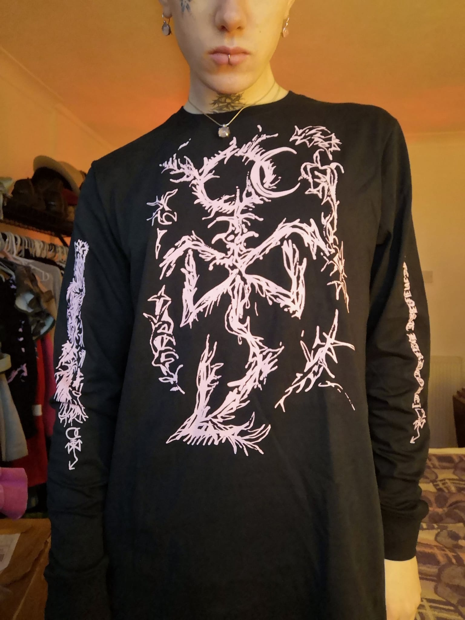 Long sleeved brick tee from the front